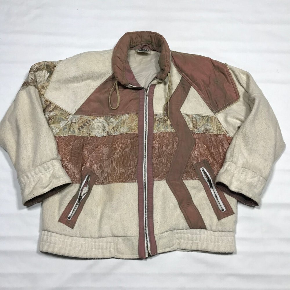 Vintage 80s Clipper Bay Multi-Fabric Patchwork Jacket Adult Medium
